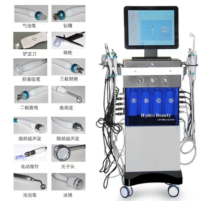 14 em 1 Dermoabrasão hidrofásica máquina de rejuvenescimento facial com bolhas grandes de oxigénio