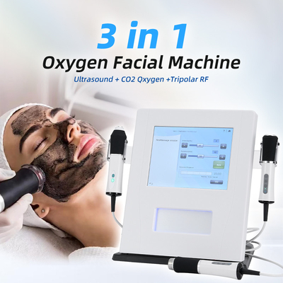 Máquina facial de oxigénio 3 em 1 U Rf Co2 Bolhas de oxigénio Apertação da pele Máquina facial de jato de oxigénio 3 em 1