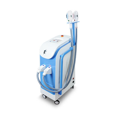 Dispositivo de beleza vertical, dispositivo de beleza de depilação a laser indolor com luz magnética e elétrica, dispositivo de beleza de depilação a laser azul e branco.