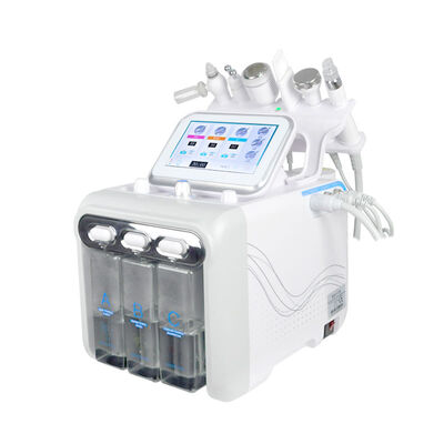 6 em 1 Máquina facial de bolhas de oxigénio de hidrogénio Remover Cabeça preta Aparelho de beleza de salão