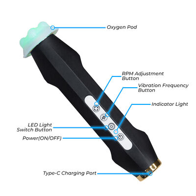 Mini instrumento de bolha de oxigênio LED vibração facial elevador portátil máquina de beleza da pele