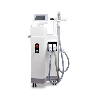 Máquina de beleza laser multifuncional 3 em 1 vertical 3 alças de remoção de cabelo laser indolor remoção de cabelo seguro laser remoção de tatuagem máquina de RF